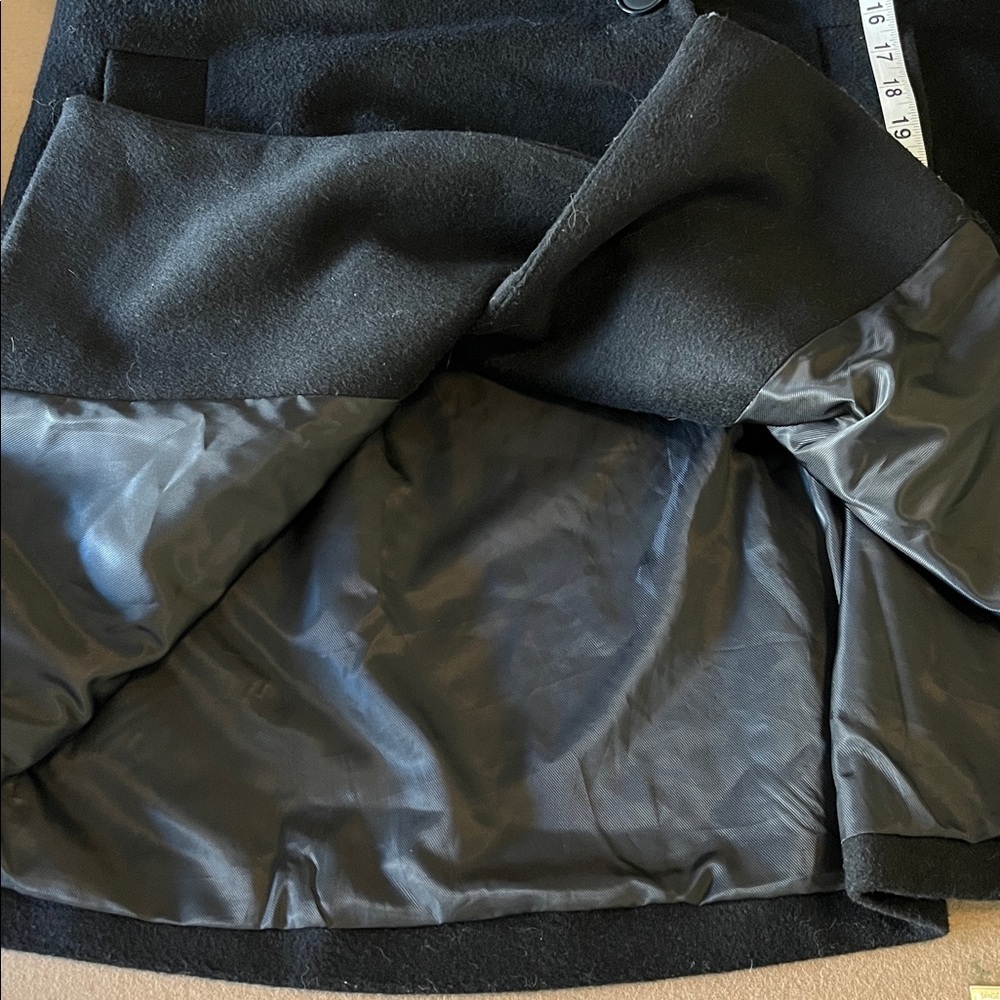 Bernardo Grand Sleek Wool Blend Black Coat - M - Picture 11 of 13